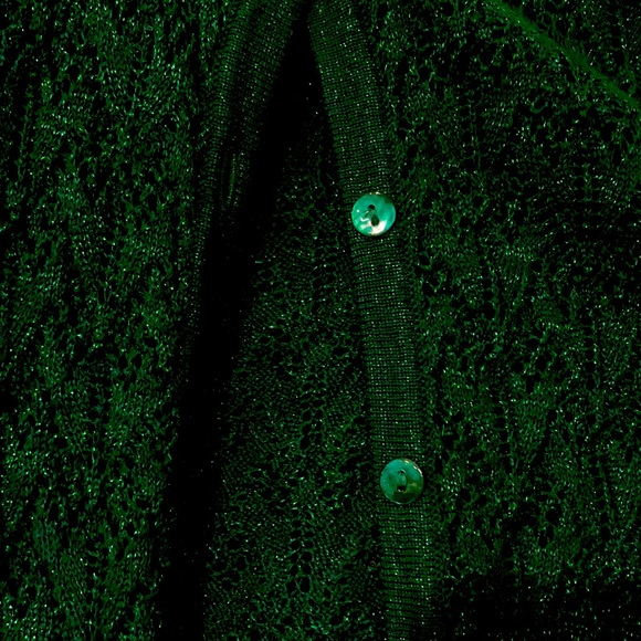 ❇️Sparkle Cardigan❇️ Louie et Lucie L Green Sparkle Open-Weave Cardigan - Picture 2 of 5